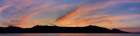 USA, Washington State, Seabeck. Panoramic sunset over Hood Canal and Olympic Mountains. Art Print
